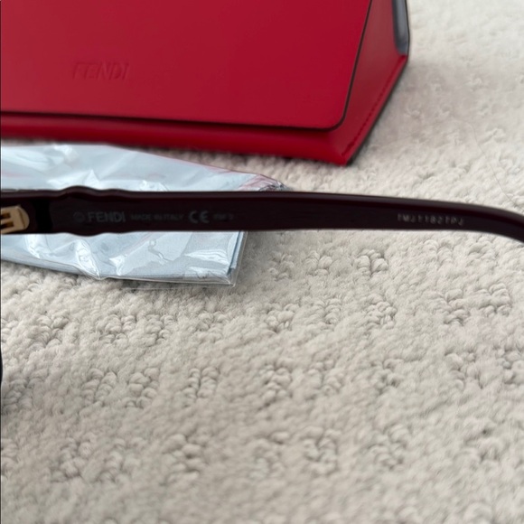 Fendi Black Sunglasses with Red Case - Picture 5 of 7